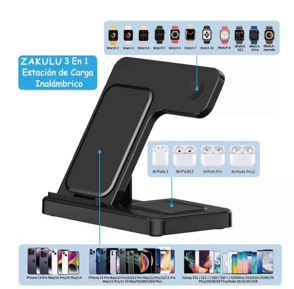 3/1 Cargador Inalam iPhone/iwatch/AirPod